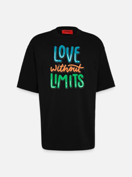 Love Without Limits - Heavyweight T-Shirt - made by SPREAD - SOLID BLACK