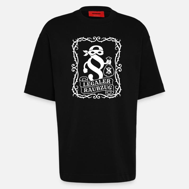 Lovlig Raid Paragraph Bandit - Heavyweight oversized organic T-shirt made in EU - SOLID BLACK