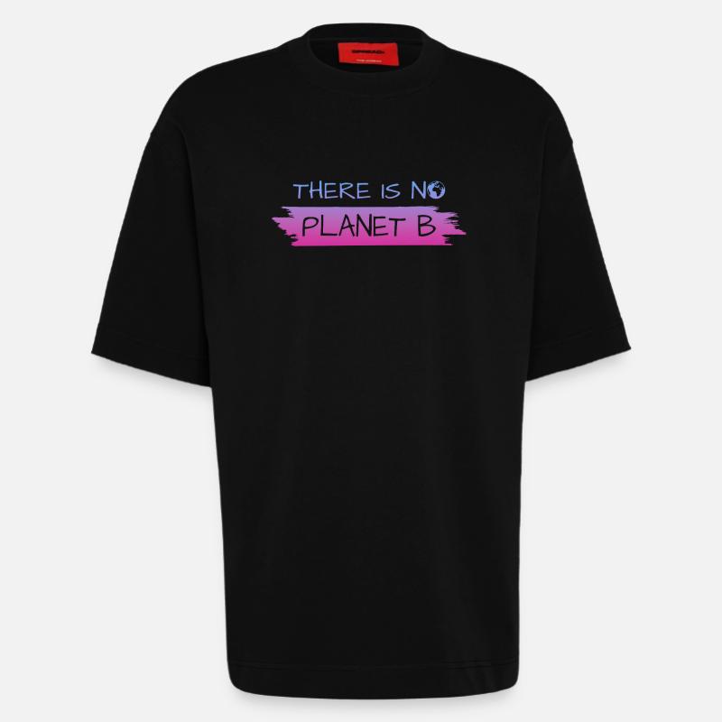 THERE IS NO PLANET B - Heavyweight T-Shirt - made by SPREAD  - SOLID BLACK