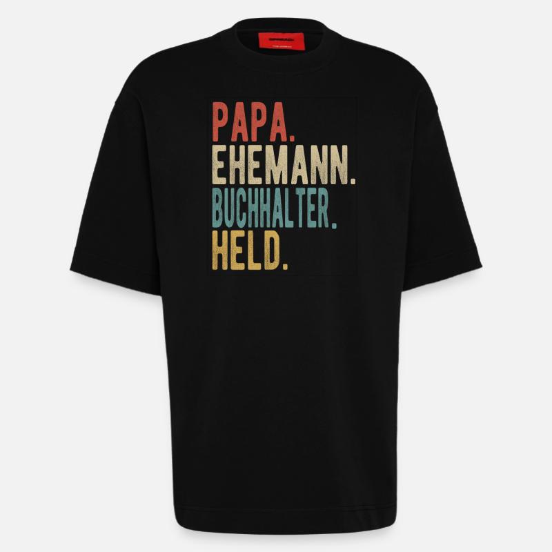 Buchhalter Papa Ehemann Held - Heavyweight T-Shirt - made by SPREAD  - SOLID BLACK