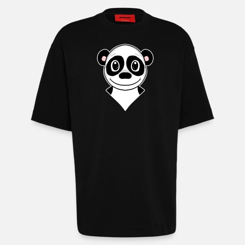 Panda - T-shirt bio épais oversize fabriqué en UE - SOLID BLACK