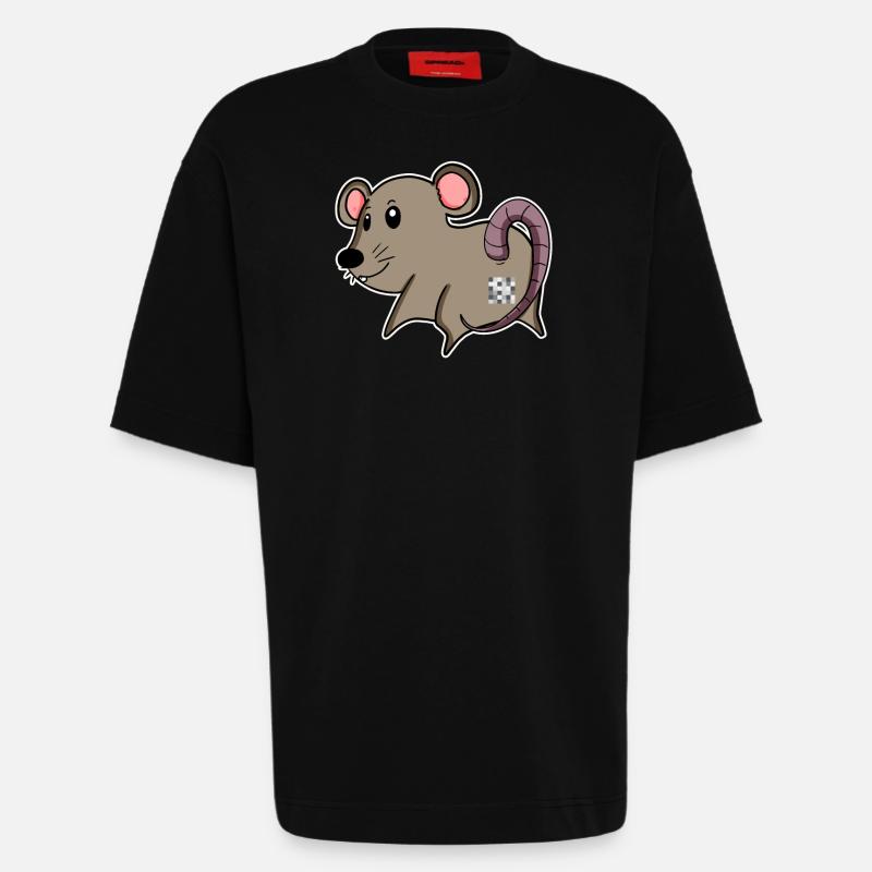 Mouse Ass - Mouse Butt - Heavyweight T-Shirt - made by SPREAD  - SOLID BLACK