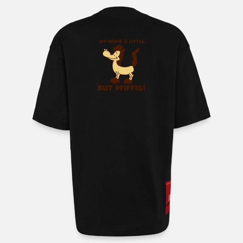 Petit mais intelligent - T-shirt bio épais oversize fabriqué en UE - SOLID BLACK
