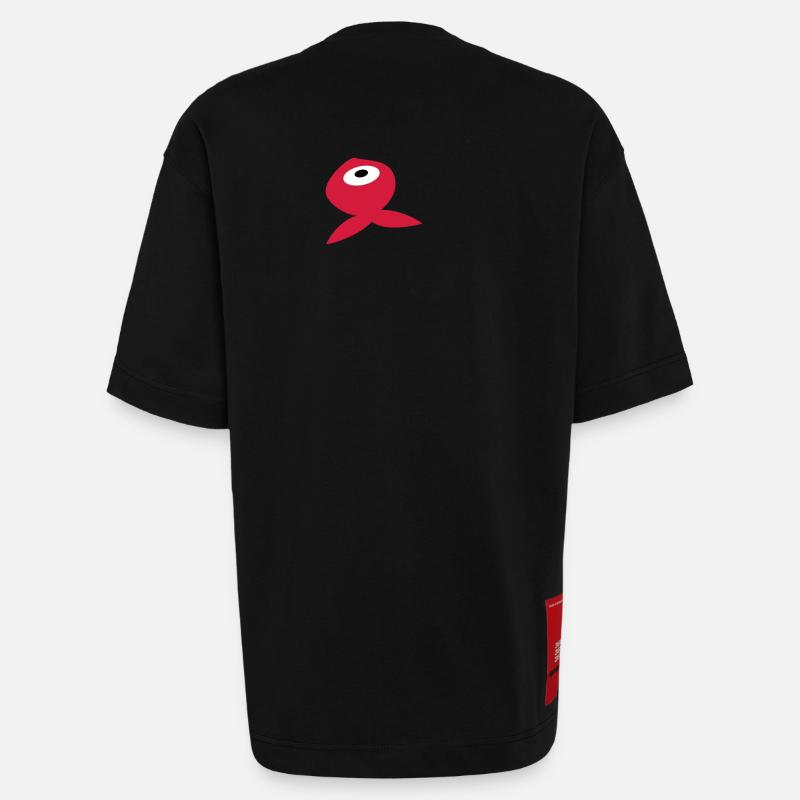 Poisson Rouge - T-shirt bio épais oversize fabriqué en UE - SOLID BLACK