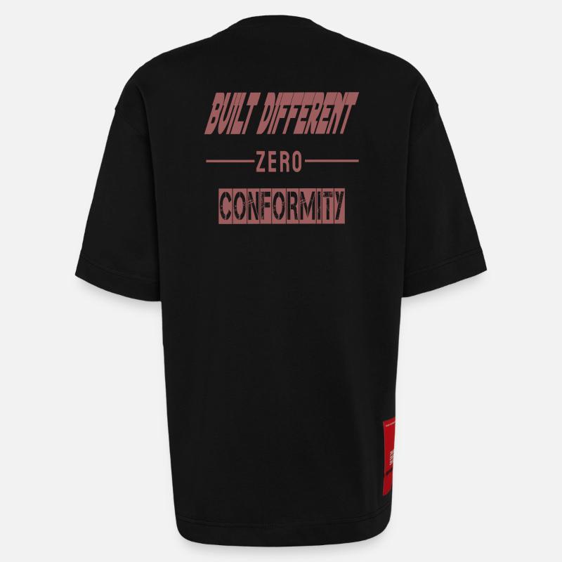 Construit différemment | Sweat à capuche Zero Conformity - T-shirt bio épais oversize fabriqué en UE - SOLID BLACK