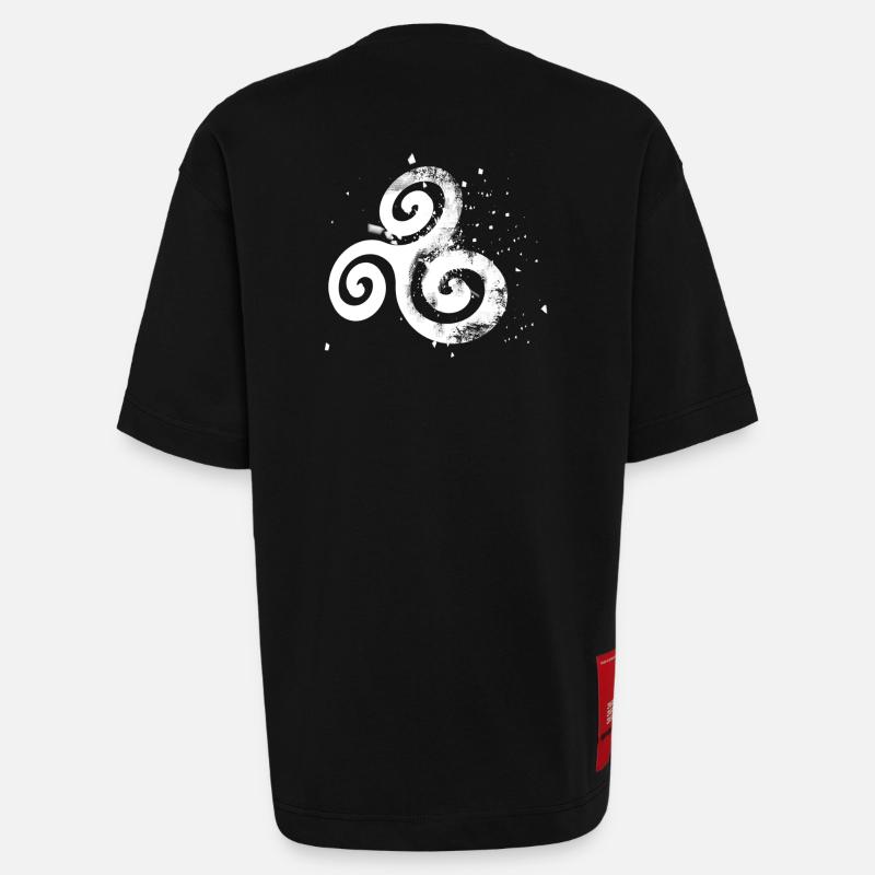 bzh triskell eclate 2 - T-shirt bio épais oversize fabriqué en UE - SOLID BLACK