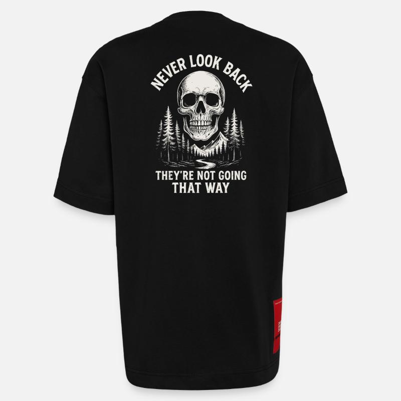 Skull Forest Never Back - Heavyweight T-Shirt - made by SPREAD  - SOLID BLACK