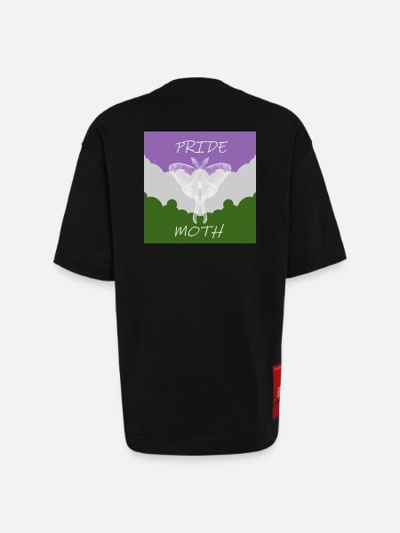 PRIDE MOTH GENDERQUEER - Heavyweight T-Shirt - made by SPREAD  - SOLID BLACK