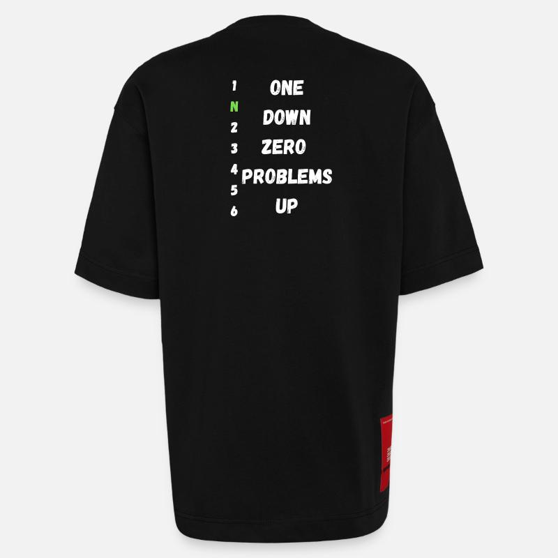 Un Down Zero Problèmes Up - T-shirt bio épais oversize fabriqué en UE - SOLID BLACK