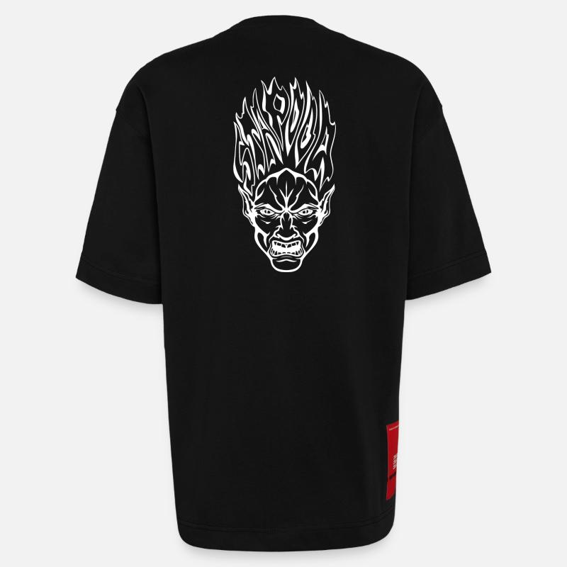 Stapooa démone1 - T-shirt bio épais oversize fabriqué en UE - SOLID BLACK