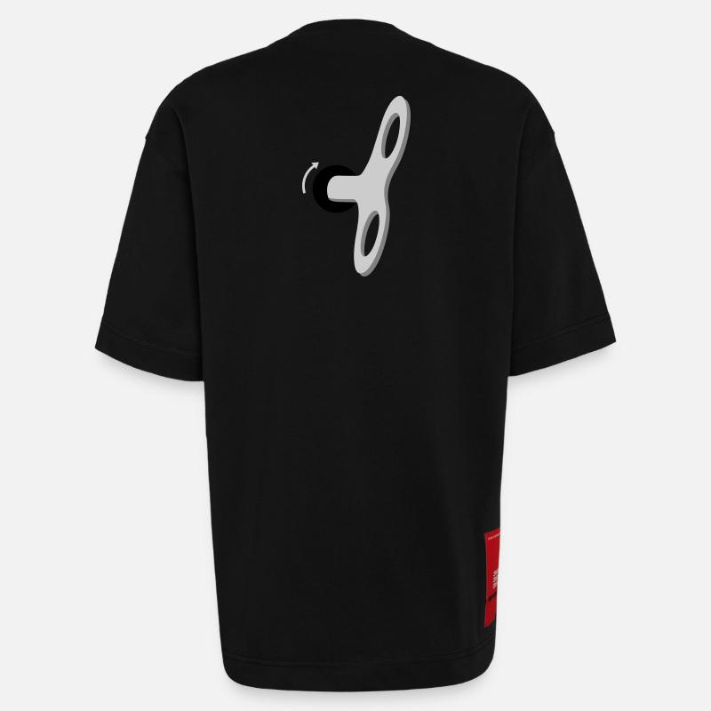 L'Humain est une machine - T-shirt bio épais oversize fabriqué en UE - SOLID BLACK
