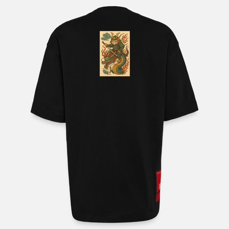 Geist eines Kriegers im Drachenkampf - Heavyweight T-Shirt - made by SPREAD  - SOLID BLACK