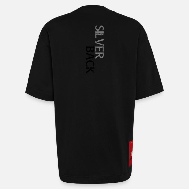 SILVERBACK (offset) - Heavyweight T-Shirt - made by SPREAD  - SOLID BLACK