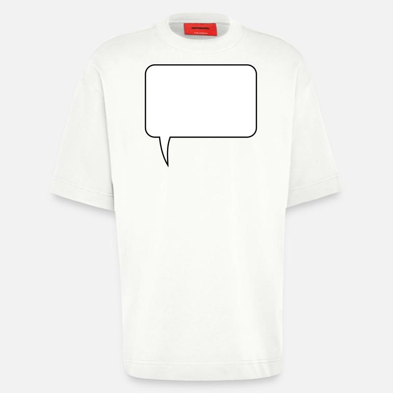 Speech bubble rectangle design - Heavyweight T-Shirt - made by SPREAD  - OFF WHITE