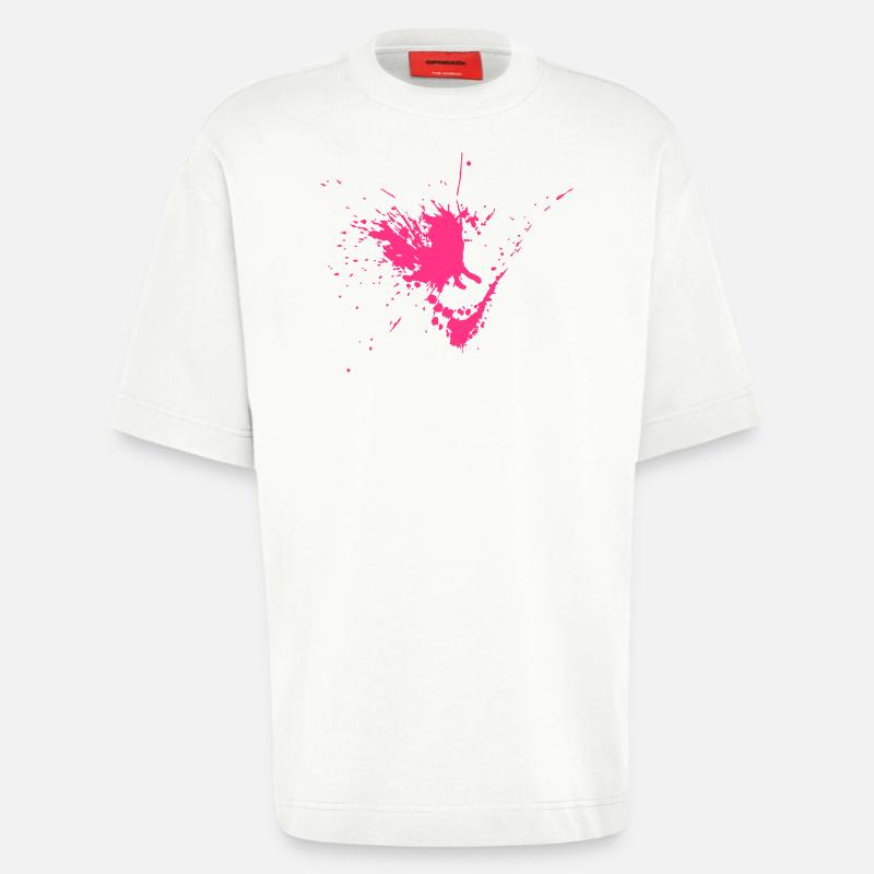 Farbklecks mit Spritzern - Heavyweight T-Shirt - made by SPREAD  - OFF WHITE