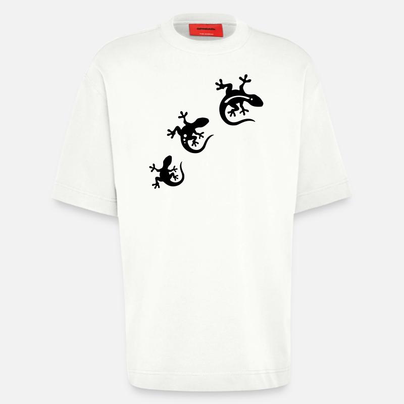 GECKO trio - Heavyweight T-Shirt - made by SPREAD  - OFF WHITE