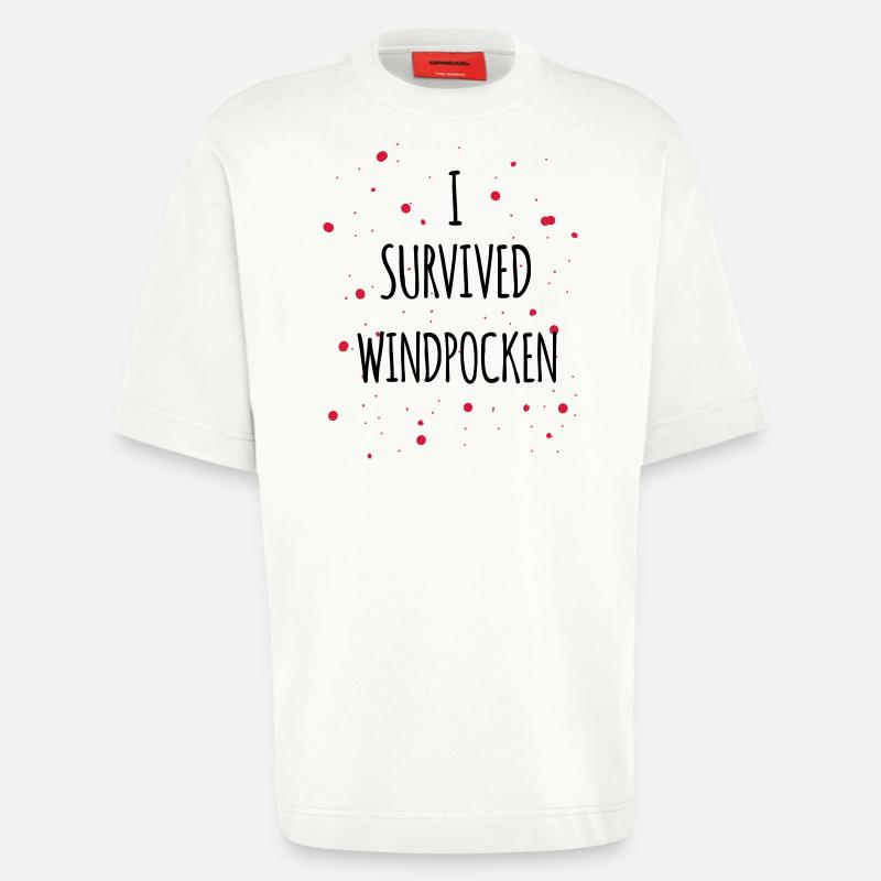 I survived Windpocken 2c - Heavyweight T-Shirt - made by SPREAD  - OFF WHITE