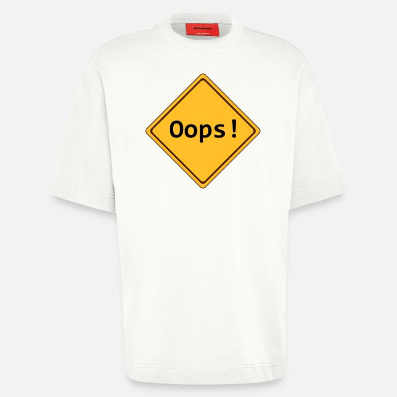 error, oops !, customizable - Heavyweight T-Shirt - made by SPREAD  - OFF WHITE