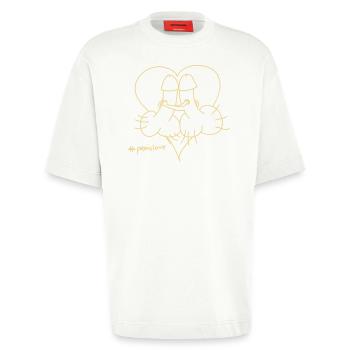 penis Love - Heavyweight T-Shirt - made by SPREAD  - OFF WHITE - Front - Fiona (171cm)