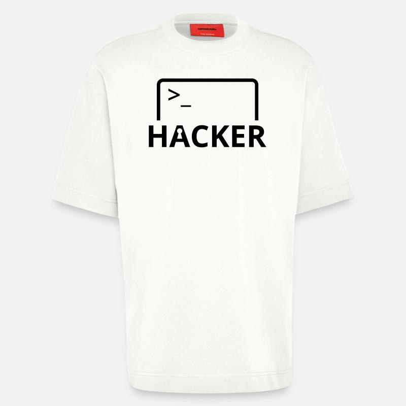 Hacker programmeur informatique - T-shirt bio épais oversize fabriqué en UE - OFF WHITE