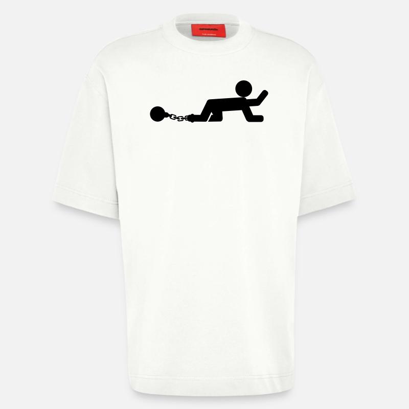 Chained Man - Heavyweight T-Shirt - made by SPREAD  - OFF WHITE