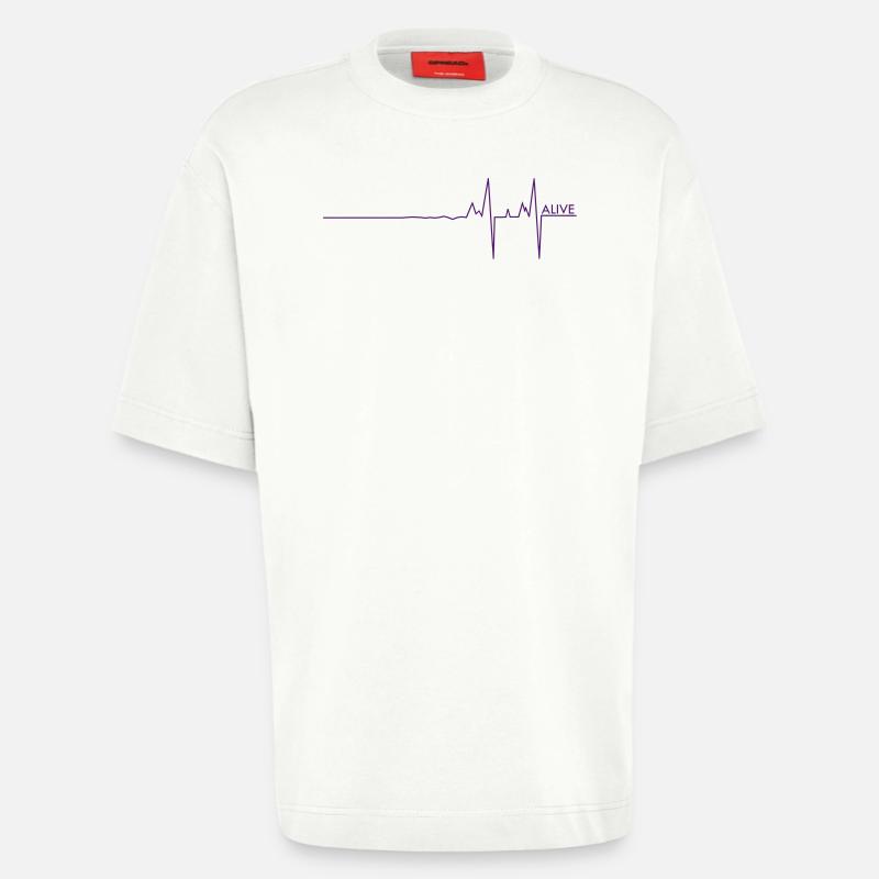 Alive pulse/UK - Heavyweight T-Shirt - made by SPREAD  - OFF WHITE