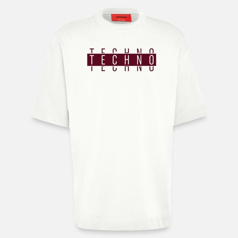 TECHNO TECHNO TECHNO - Heavyweight T-Shirt - made by SPREAD  - OFF WHITE