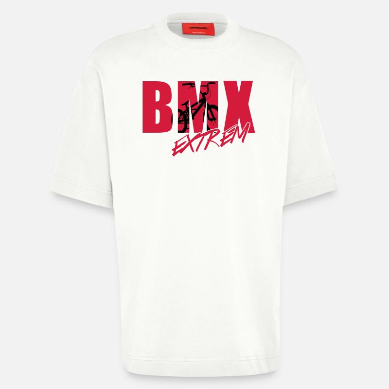 bmx 2_2c - T-shirt bio épais oversize fabriqué en UE - OFF WHITE