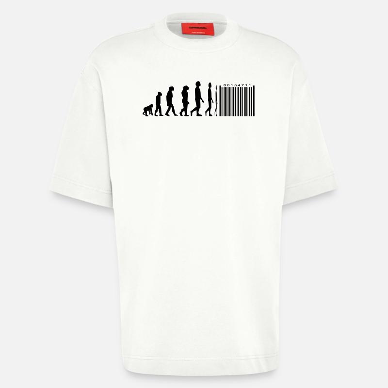 Evolution barcode - Heavyweight T-Shirt - made by SPREAD  - OFF WHITE