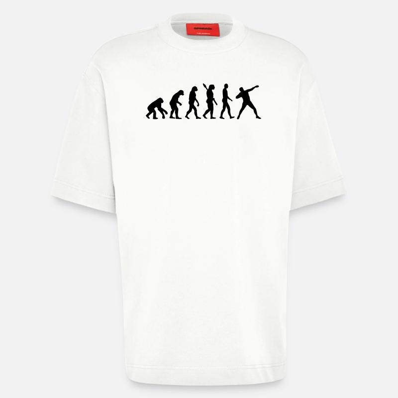 Évolution Lancer du poids - T-shirt bio épais oversize fabriqué en UE - OFF WHITE