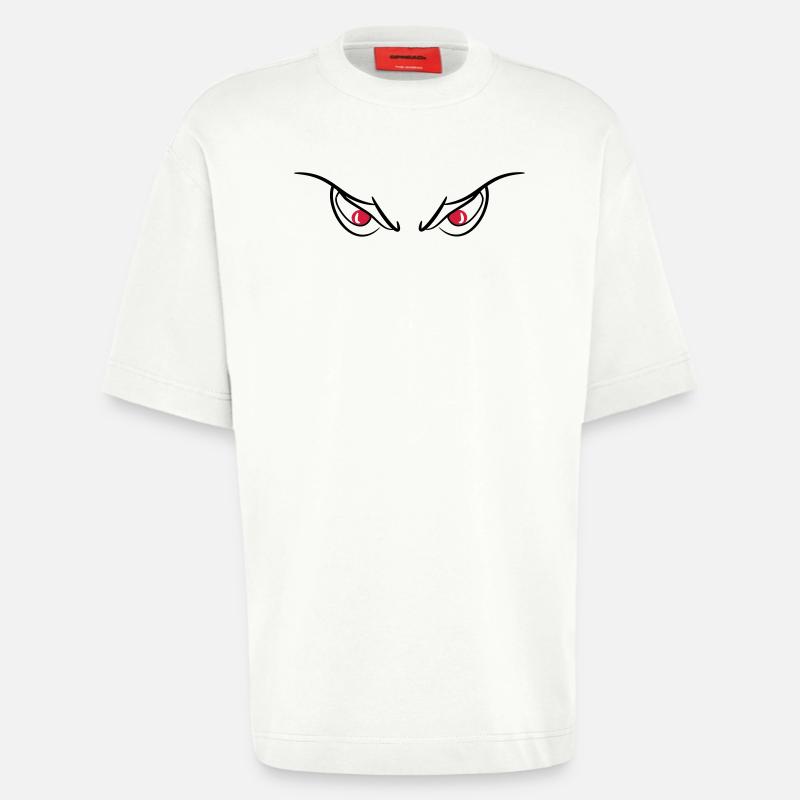 Yeux diable mal vue 2c - T-shirt bio épais oversize fabriqué en UE - OFF WHITE