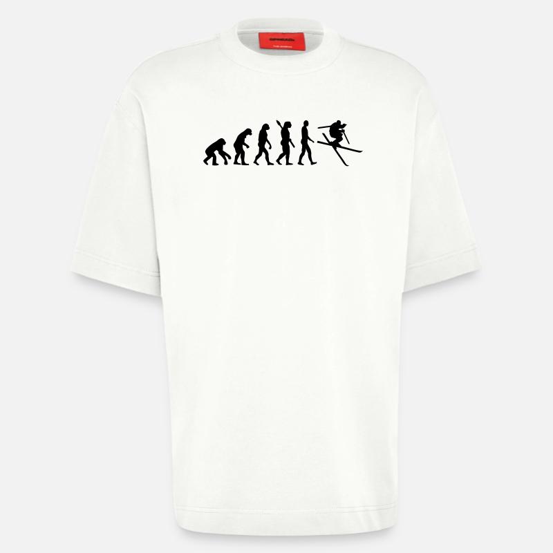 Évolution Ski - T-shirt bio épais oversize fabriqué en UE - OFF WHITE