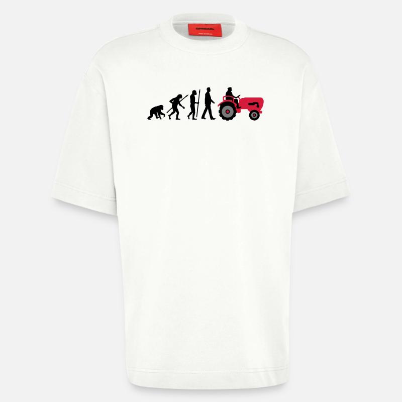 evolution_bauer_mit_traktor_032013_a_3c - Heavyweight T-Shirt - made by SPREAD  - OFF WHITE