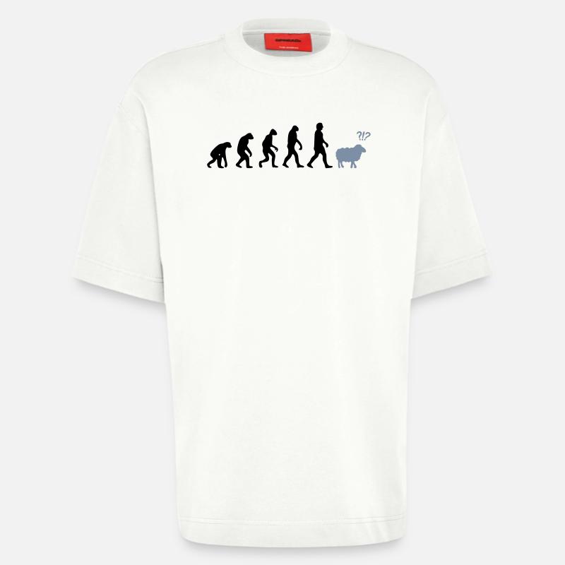 evolution mouton - T-shirt bio épais oversize fabriqué en UE - OFF WHITE