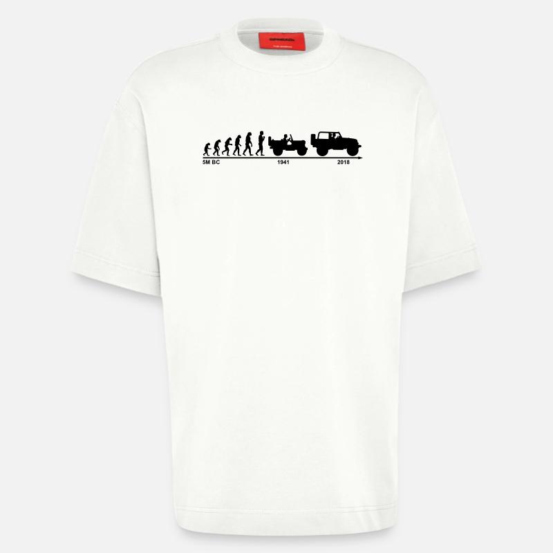 jeep evolution - Heavyweight T-Shirt - made by SPREAD  - OFF WHITE