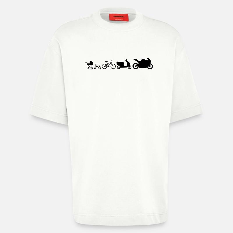 Motorrad Evolution em582 - Heavyweight T-Shirt - made by SPREAD  - OFF WHITE