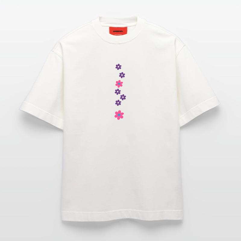 Fleurs T-shirt bio épais oversize fabriqué en UE