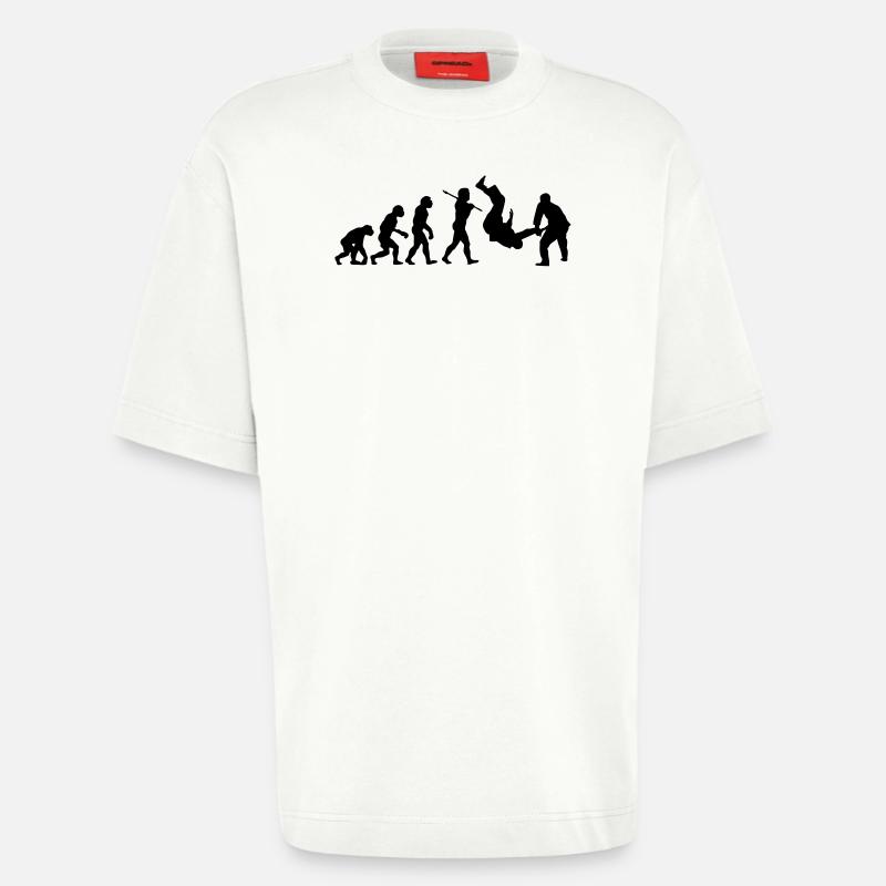 Judo Throw Evolution - T-shirt bio épais oversize fabriqué en UE - OFF WHITE