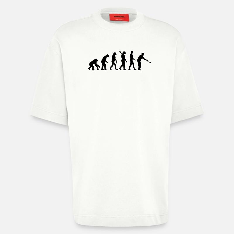 Pétanque Évolution - T-shirt bio épais oversize fabriqué en UE - OFF WHITE