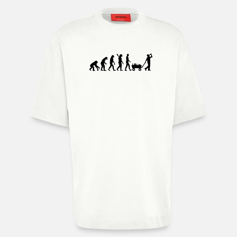 Évolution Alcool - T-shirt bio épais oversize fabriqué en UE - OFF WHITE