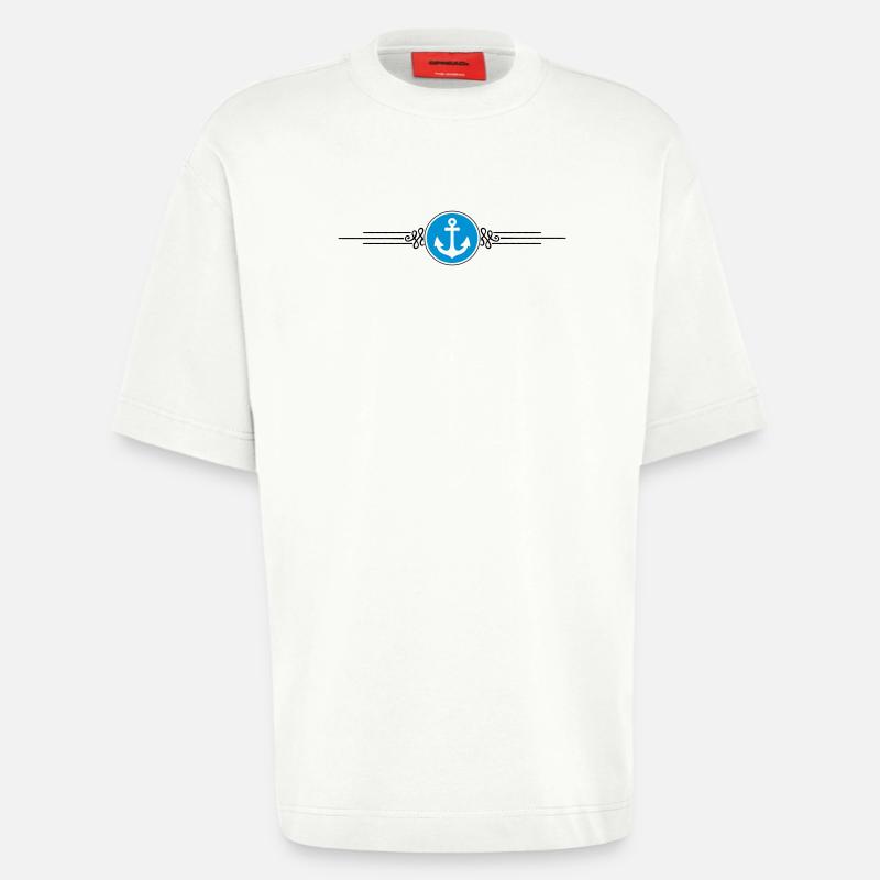 anker symbol strich - Heavyweight T-Shirt - made by SPREAD  - OFF WHITE