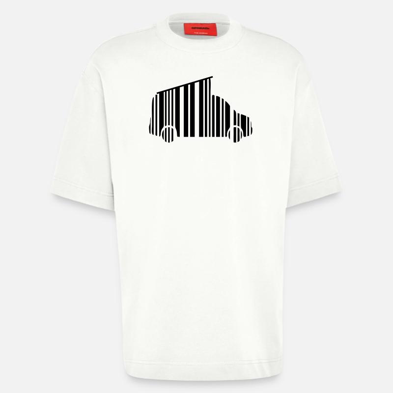 camper van dachzelt strichcode - Heavyweight T-Shirt - made by SPREAD  - OFF WHITE