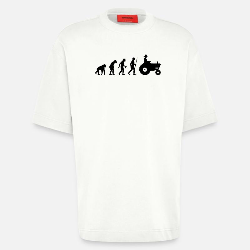 Farmer Evolution - Heavyweight T-Shirt - made by SPREAD  - OFF WHITE