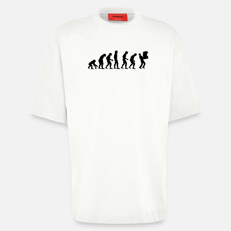 parcel delivery evolution - Heavyweight T-Shirt - made by SPREAD  - OFF WHITE