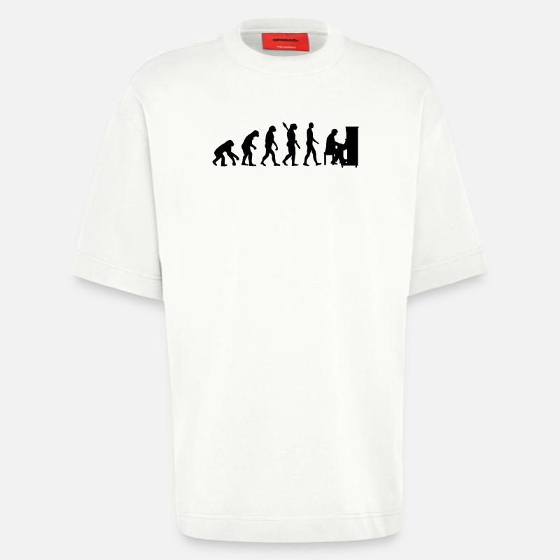 Evolution Piano - T-shirt bio épais oversize fabriqué en UE - OFF WHITE