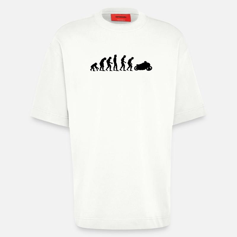 motorcycle evolution - Heavyweight T-Shirt - made by SPREAD  - OFF WHITE