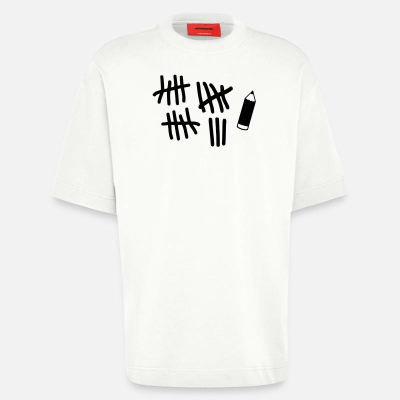 Striche - Stift - Heavyweight T-Shirt - made by SPREAD  - OFF WHITE