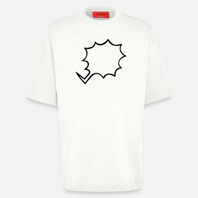 BD bulle phylactère cri annonce - T-shirt bio épais oversize fabriqué en UE - OFF WHITE
