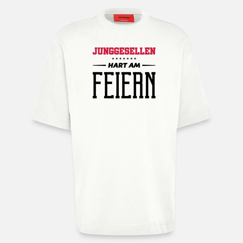 junggesellen hart am feiern - Heavyweight T-Shirt - made by SPREAD - OFF WHITE