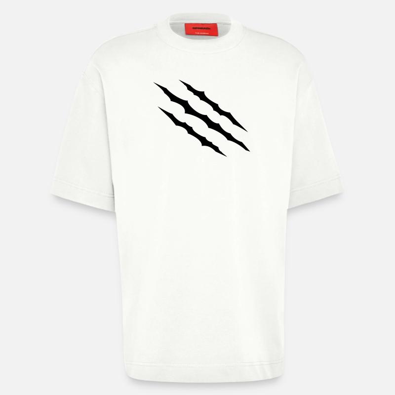 Scratches - Heavyweight T-Shirt - made by SPREAD  - OFF WHITE